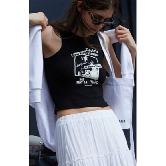 Brandy Melville Tops - John Galt Black Electric Circus Graphic Tank Top S